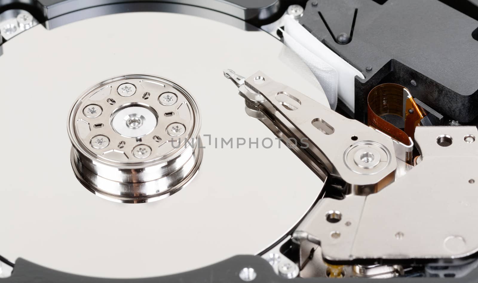 hard disk drive with data in extreme perspective