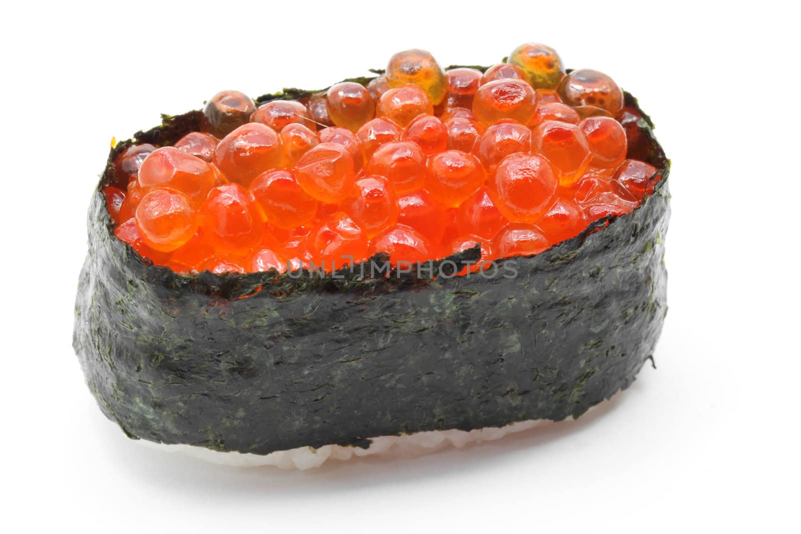 ikura salmon egg roll sushi by vichie81
