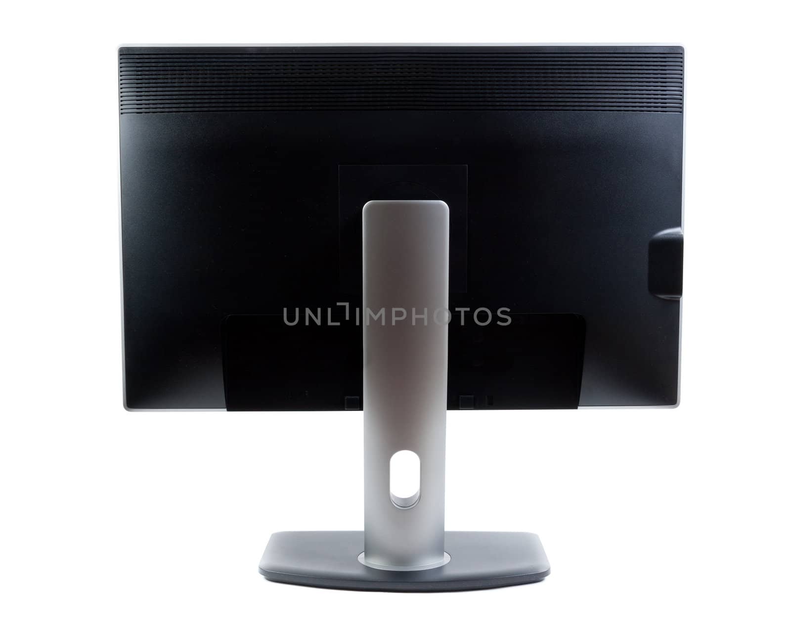 LCD monitor, rear view on a light background