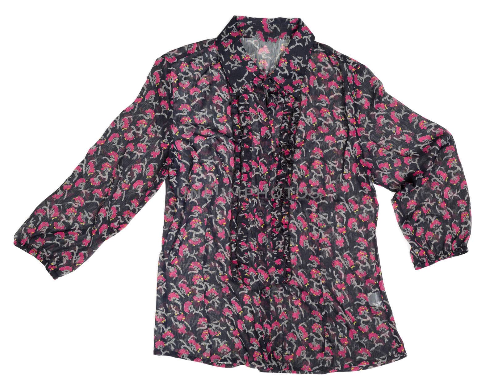 Fashionable dark blouse for relaxing day. Isolate on white.