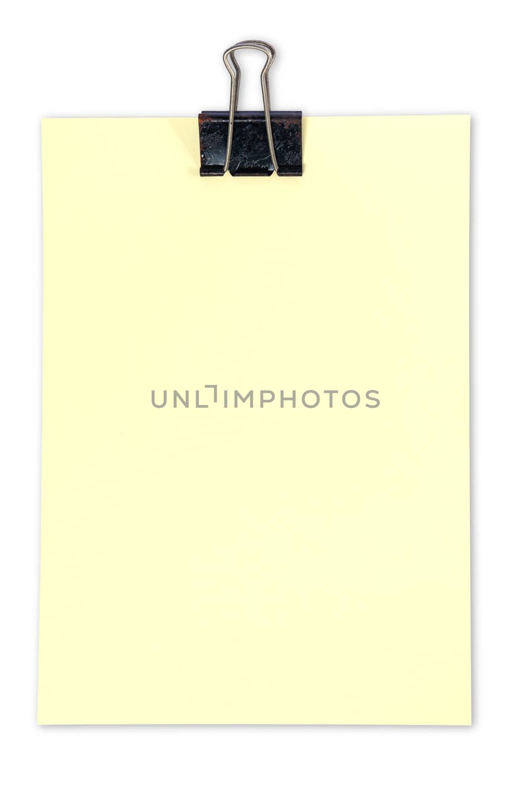 Black clip and Yellow blank note paper