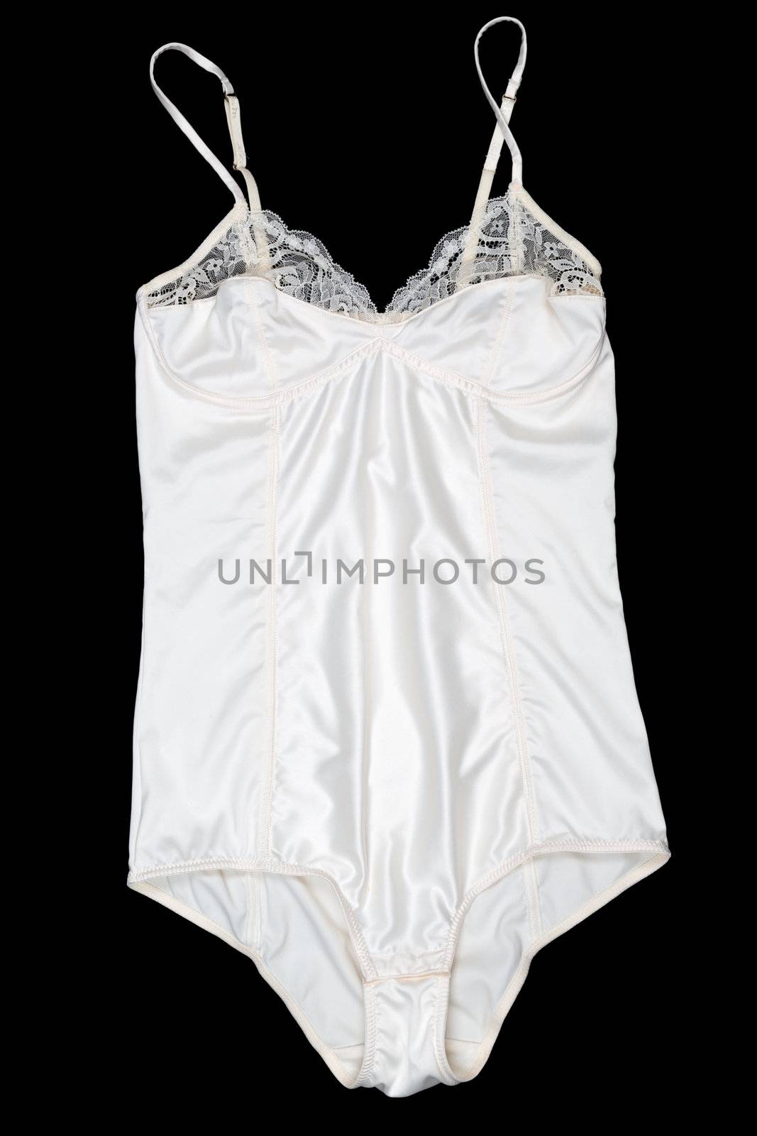 white on black satin kombidress