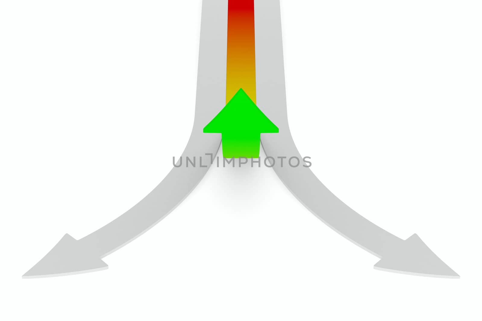Movement direction to success. Isolated 3D image