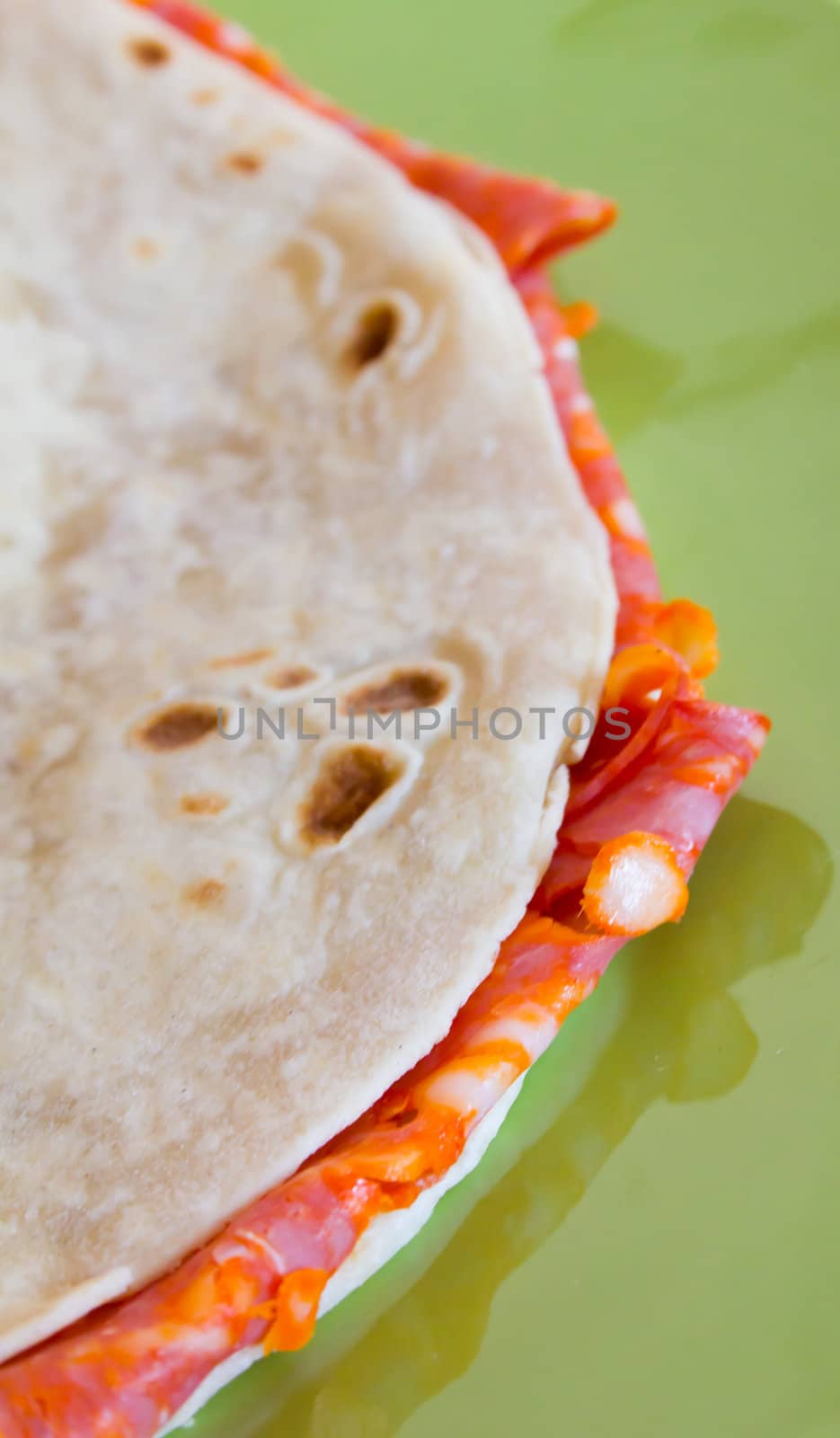 Italian Piadina with hot salami