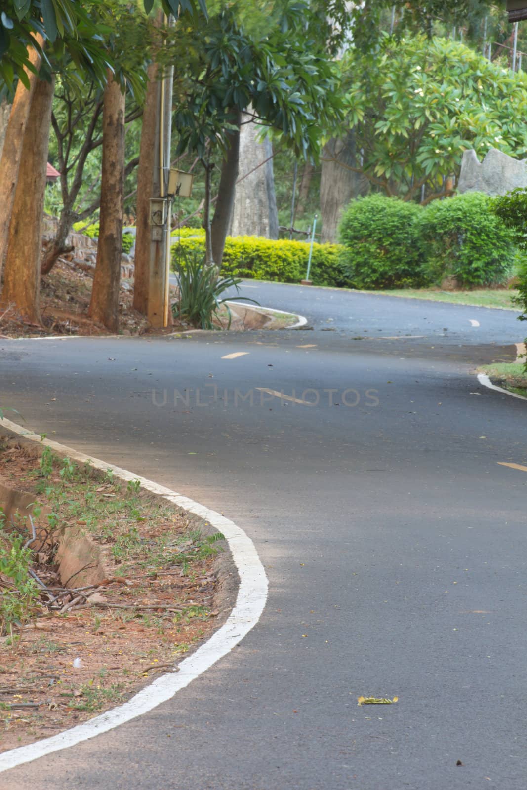 Picture of empty countryside road look clean.