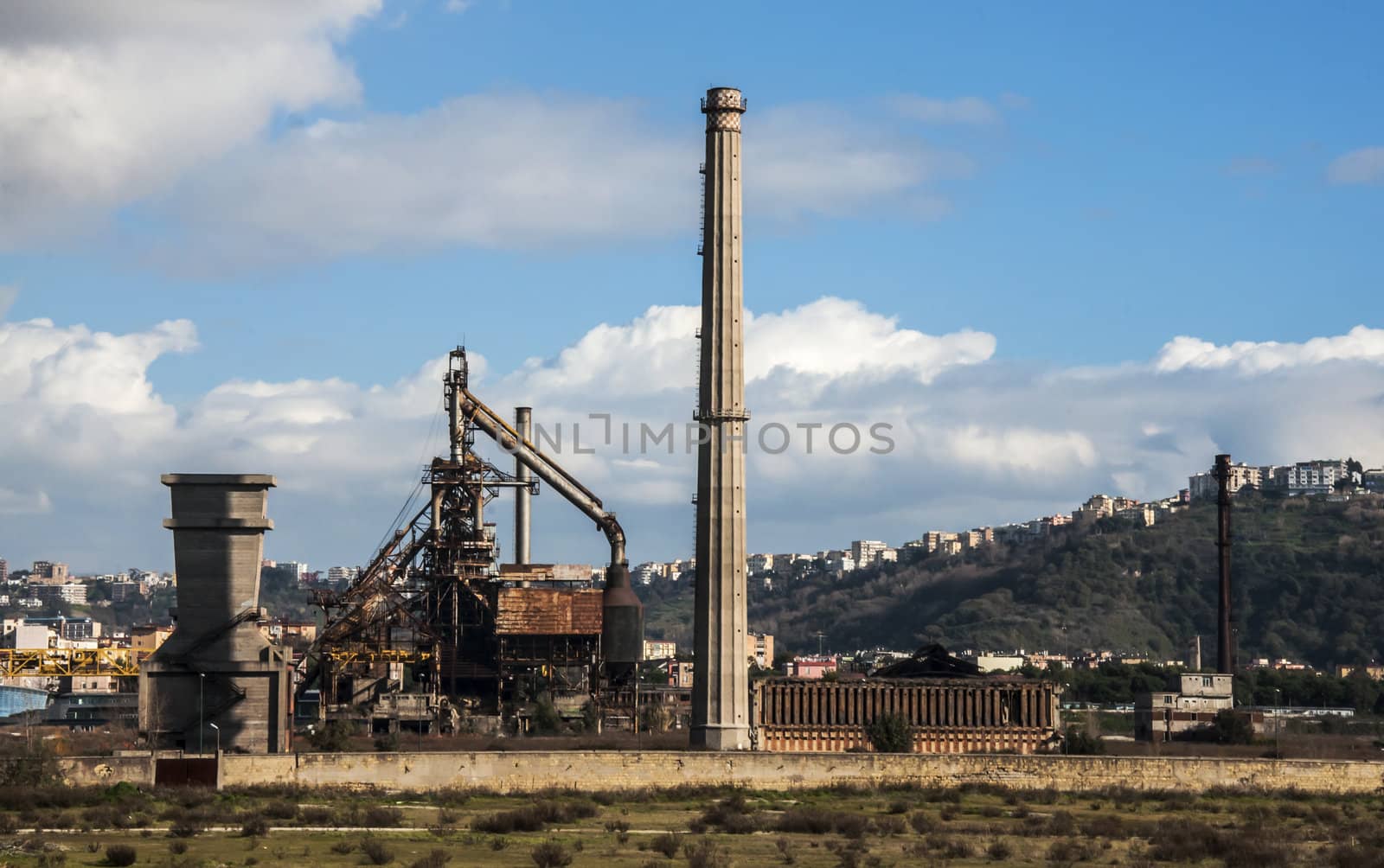 disused industrial area in Bagnoli, Naples, Italy