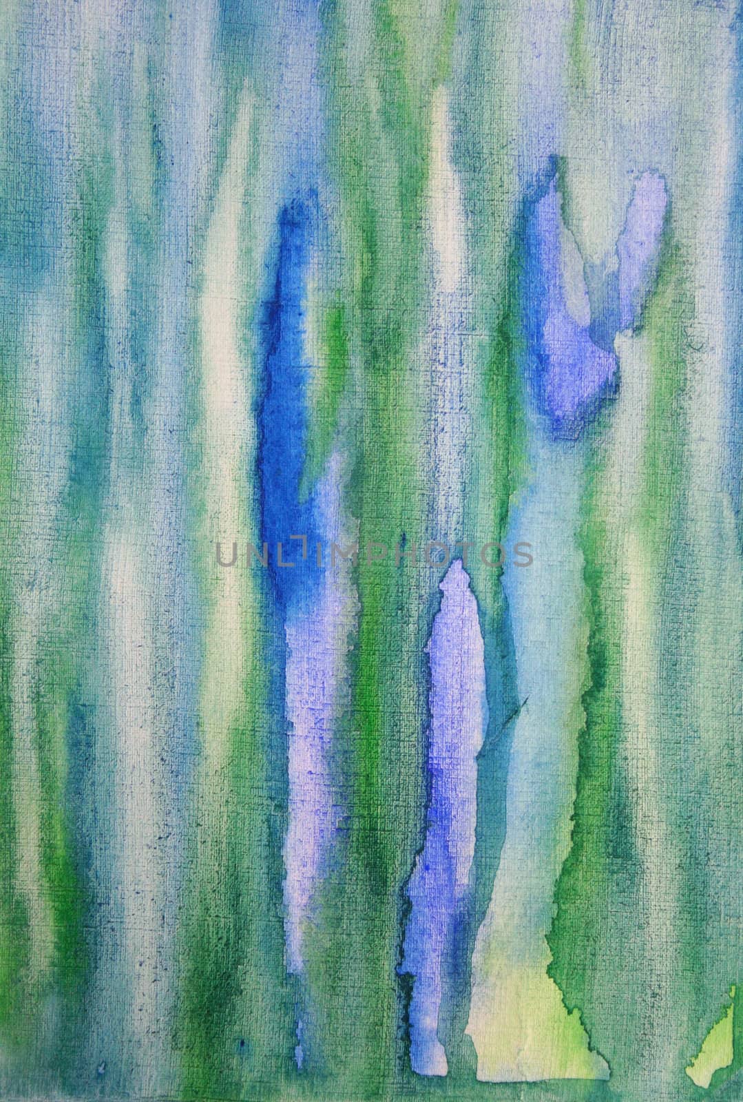 Abstract watercolor background with colorful different layers on paper texture 