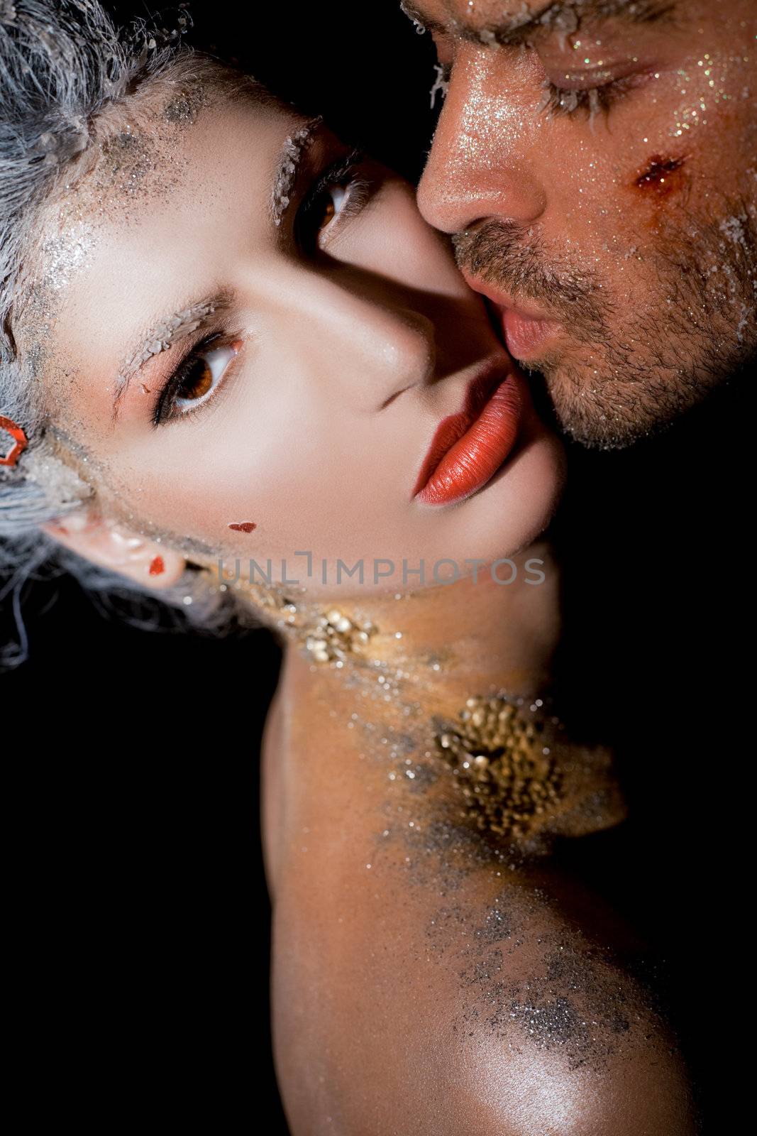 Man kissing beautiful woman by vilevi
