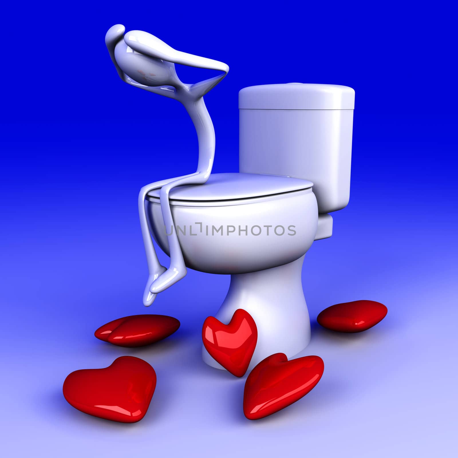 3D rendered Illustration. Being lovesick.