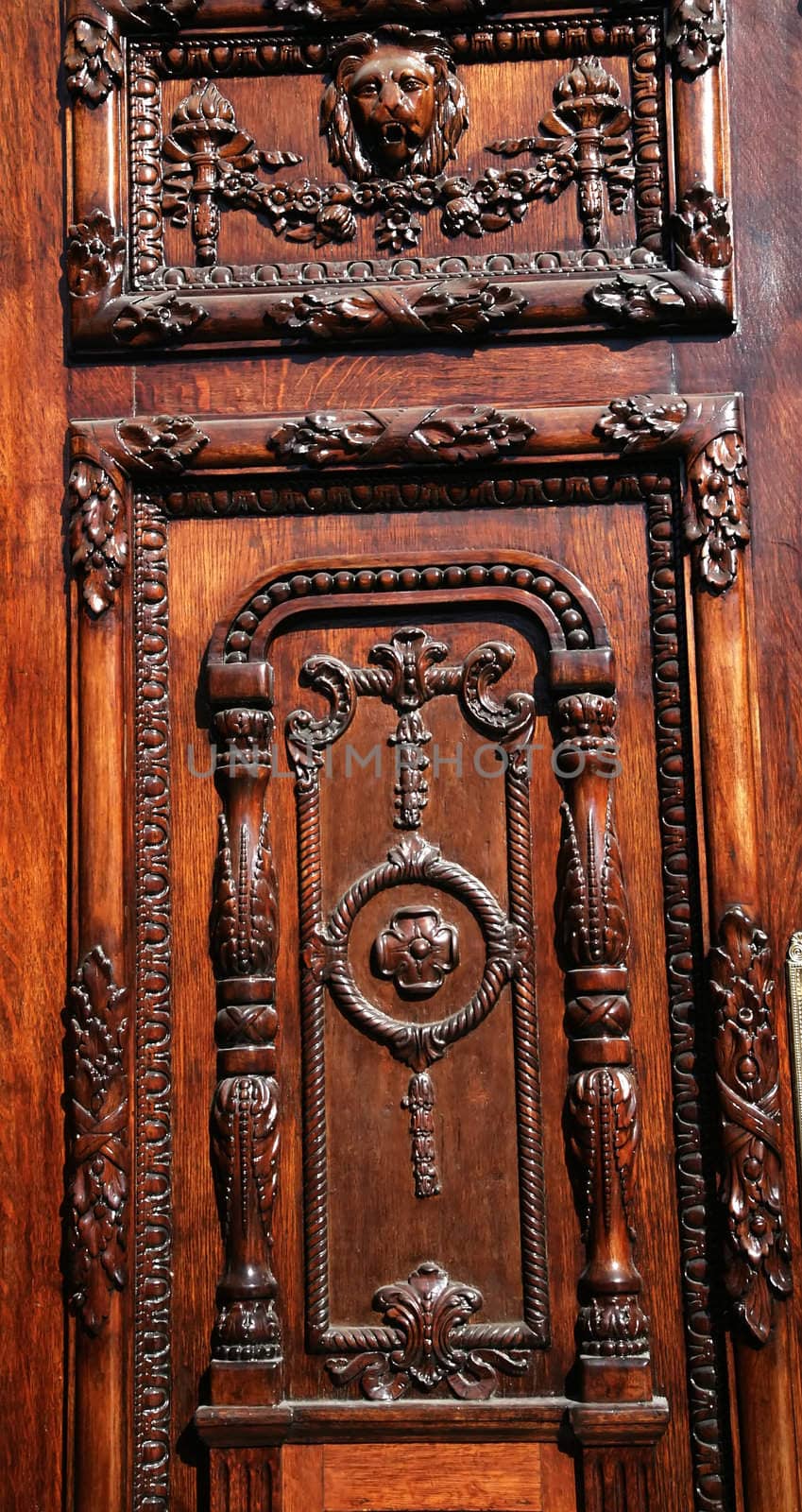 Brown Wooden Door Government Palace Guadalajara Mexico by bill_perry