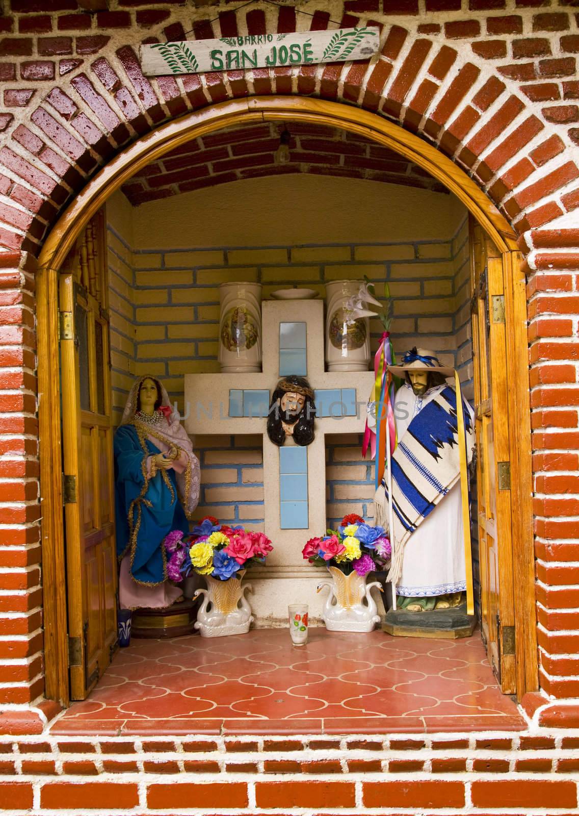 Street Christian Shrine Janitzio Island Mexico by bill_perry