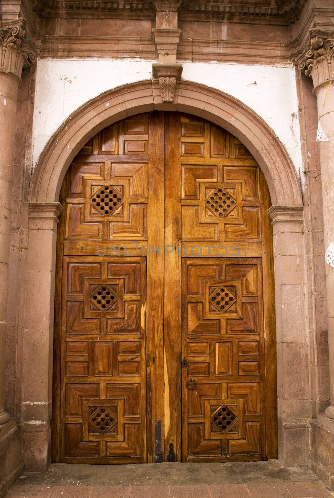 Brown Church Door Janitzio Island Patzcuaro Lake Mexico