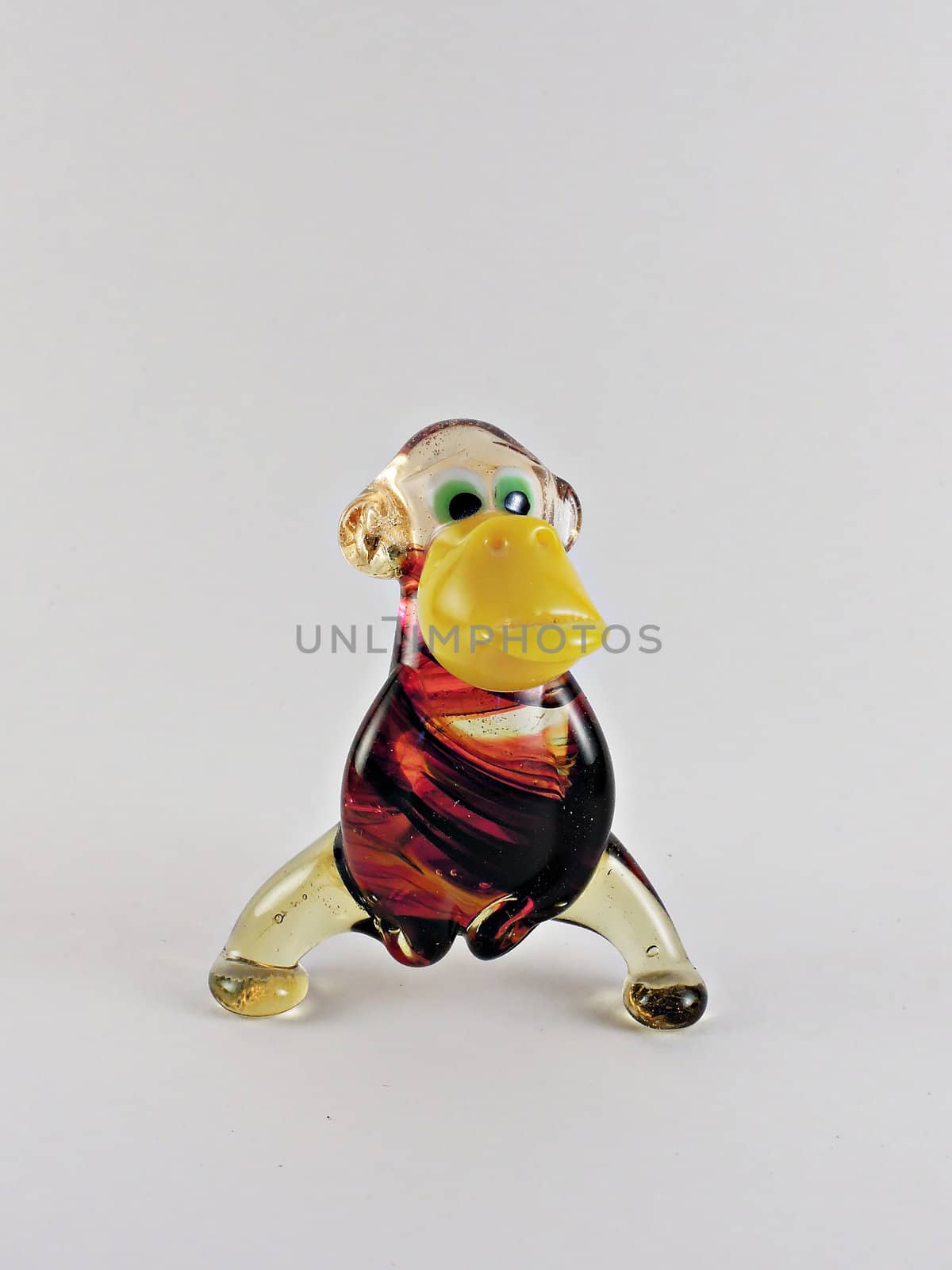 Toy monkey made from coloured glass