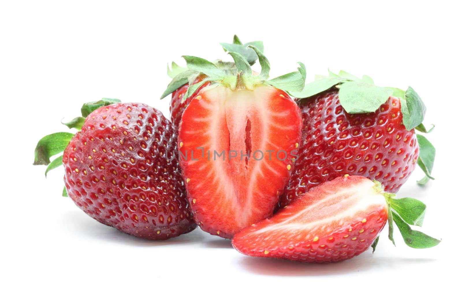 heap of Strawberries on white background