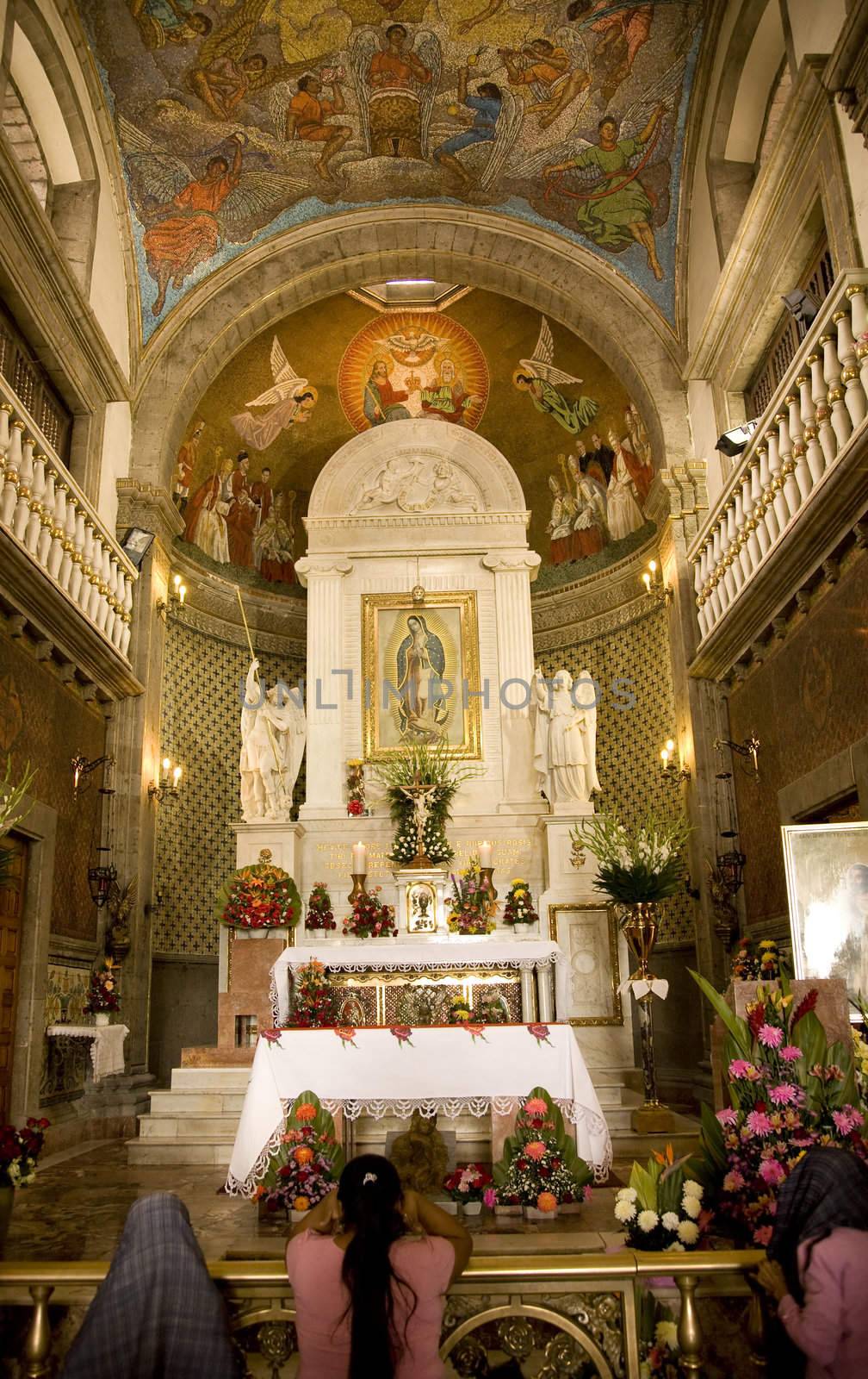 Praying to the Guadalupe, Guadalupe Shrine, Mexico City by bill_perry