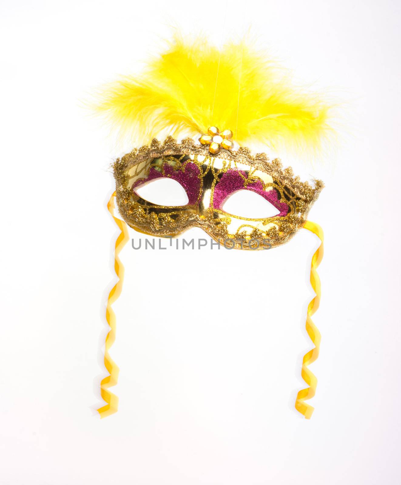 Colorful Mardi Gras mask. Isolated on white background