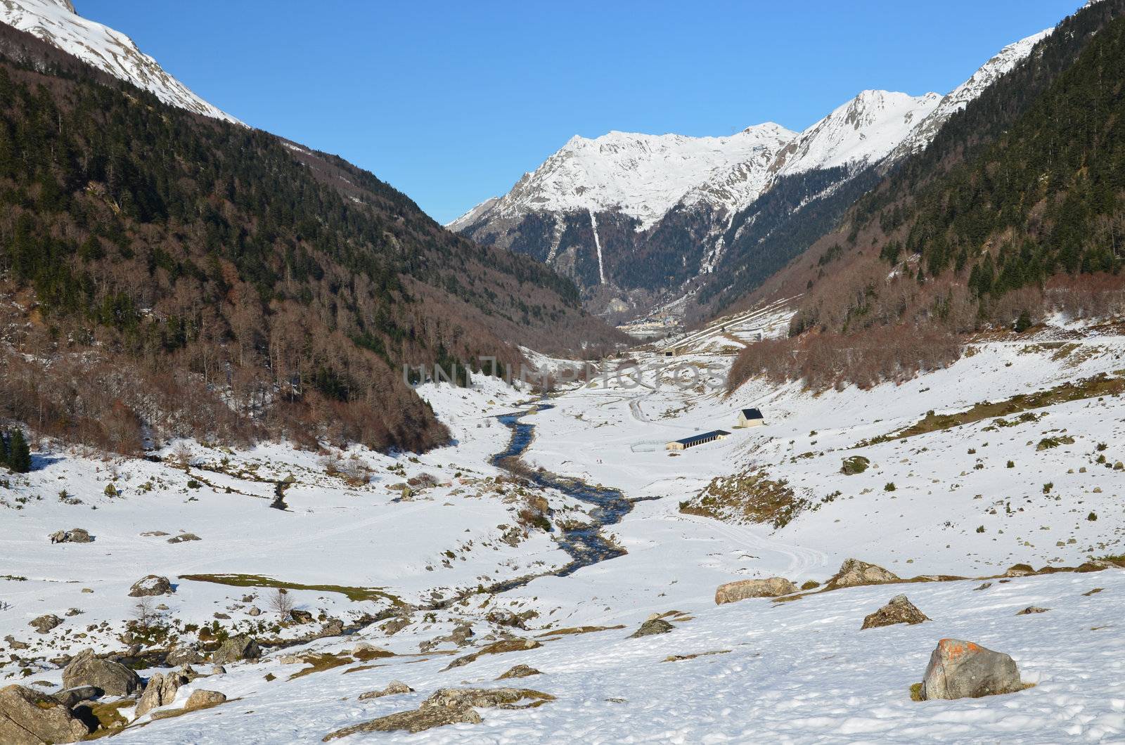 Landscape of Ossau valley via Pic de la Sagette by dariya64