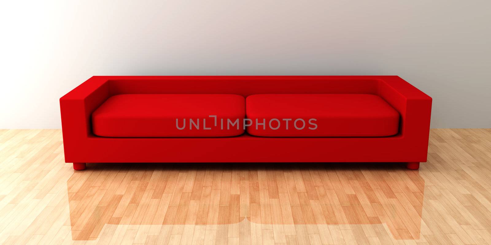 3D rendered Interior. A contemporary sofa in a Living room. 