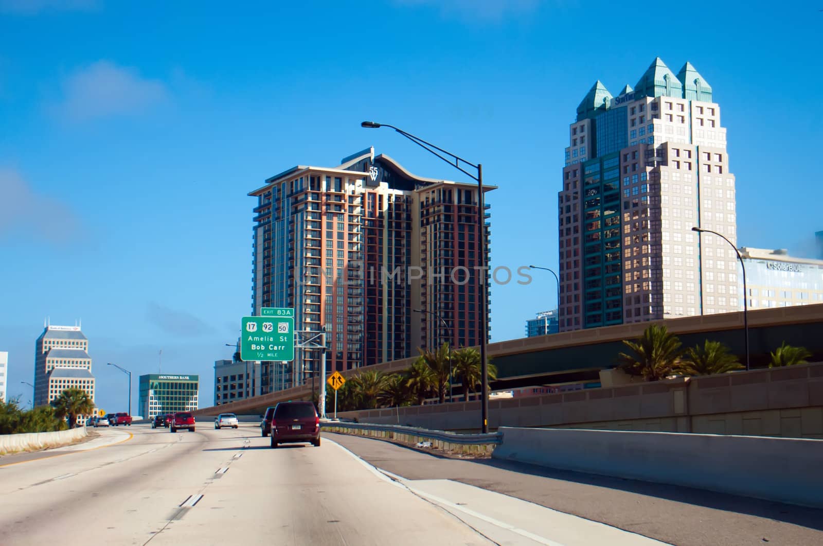 City of Orlando, Florida, view from highway