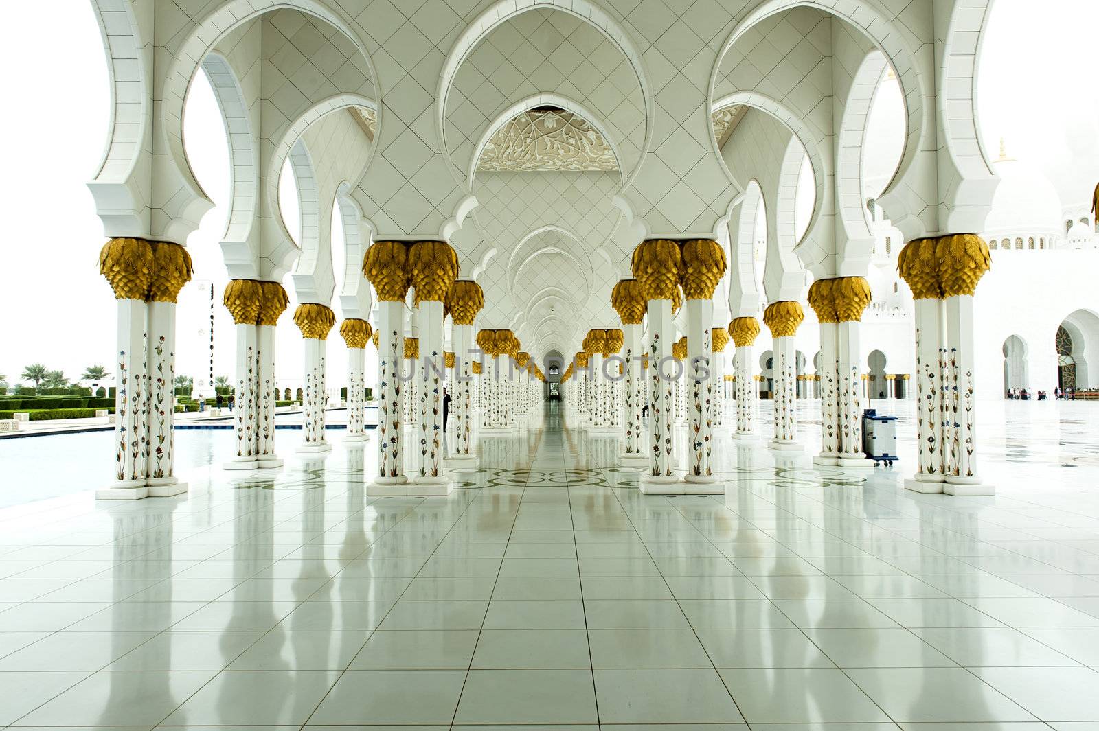 gorgeous marble portico of grand mosque in Abu Dhabi