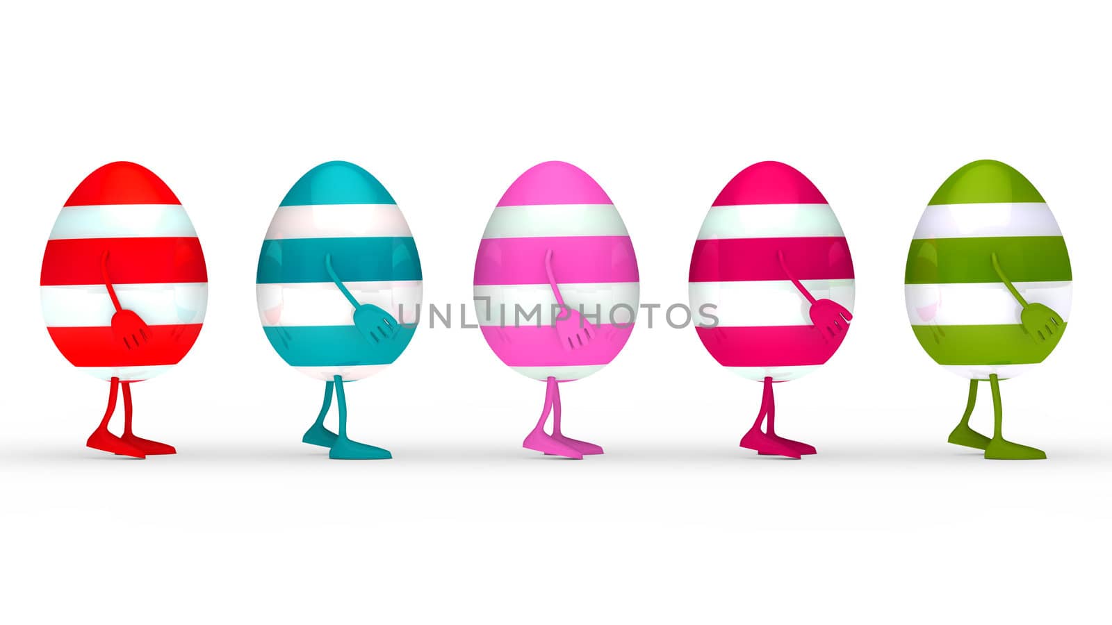 colorful estern eggs go in a series