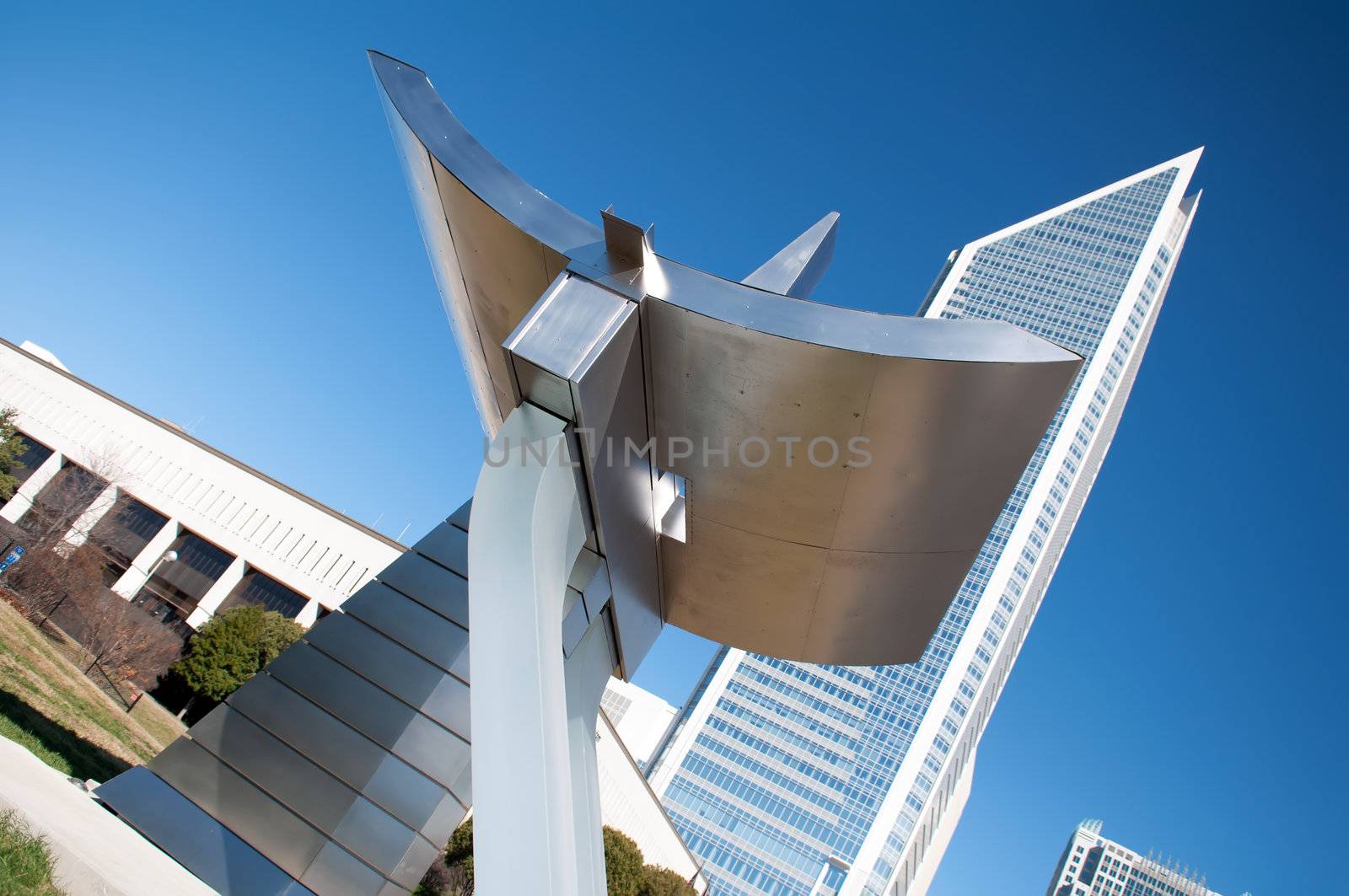 Statue at charlotte city street entrance on north tryon by digidreamgrafix