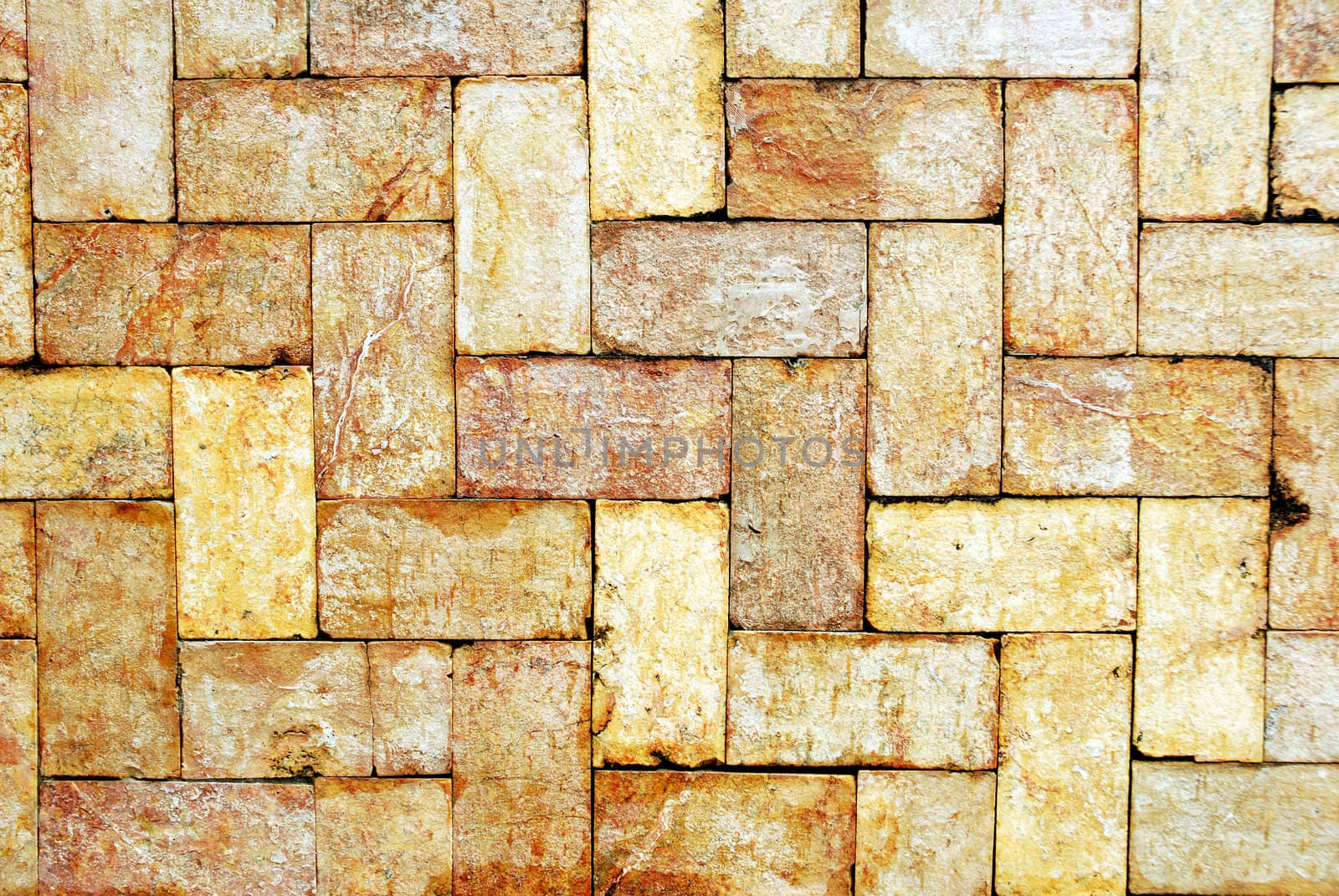 golden brick wall background