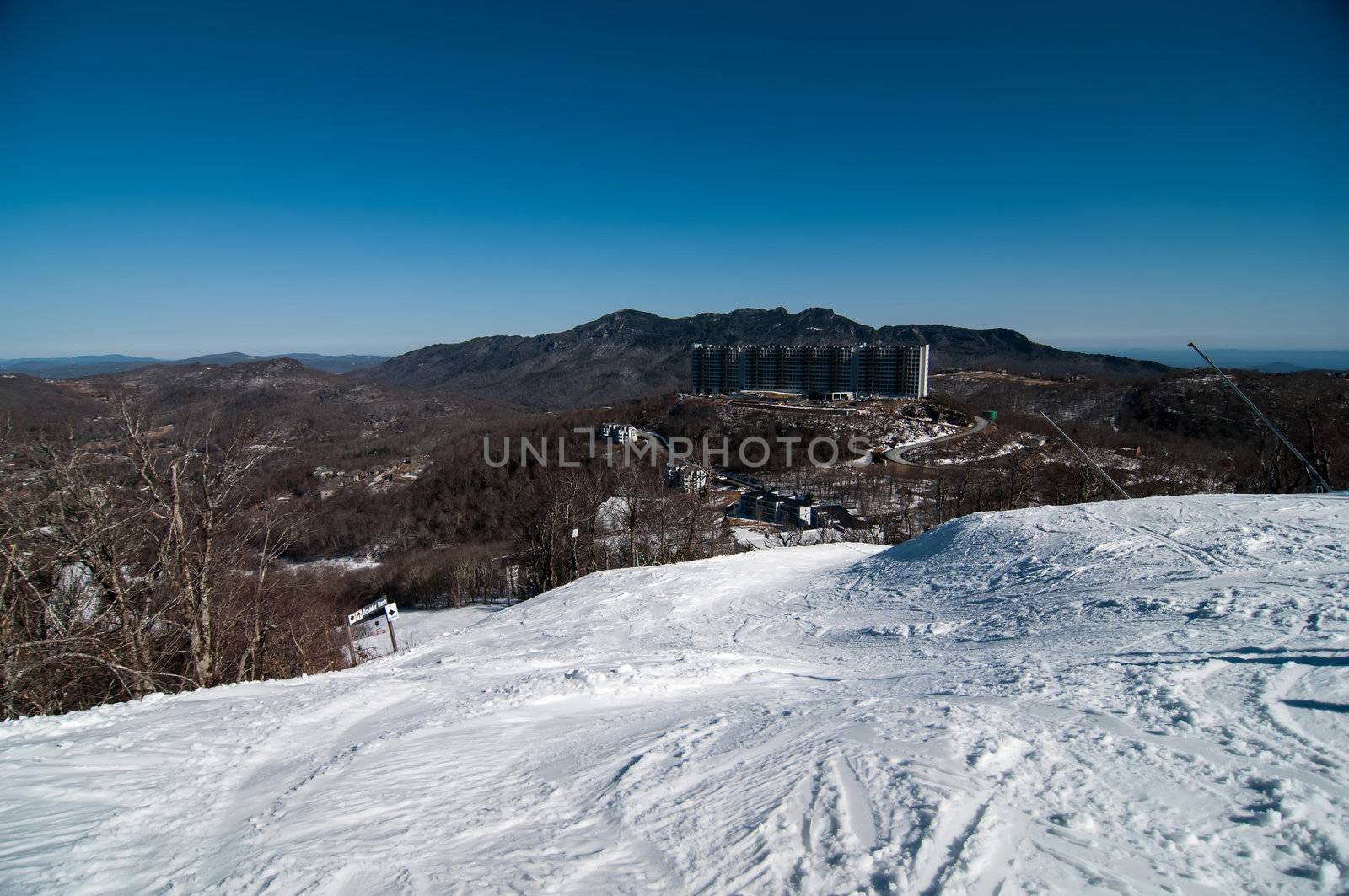 blue ridge mountains landscape in snow by digidreamgrafix