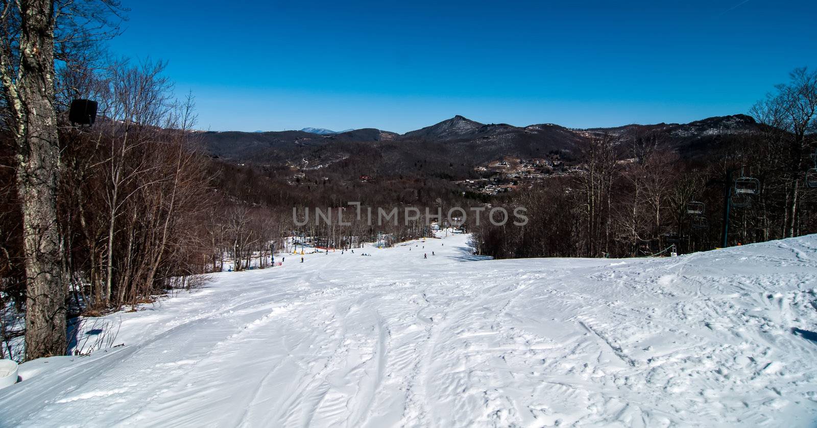 blue ridge mountains landscape in snow by digidreamgrafix