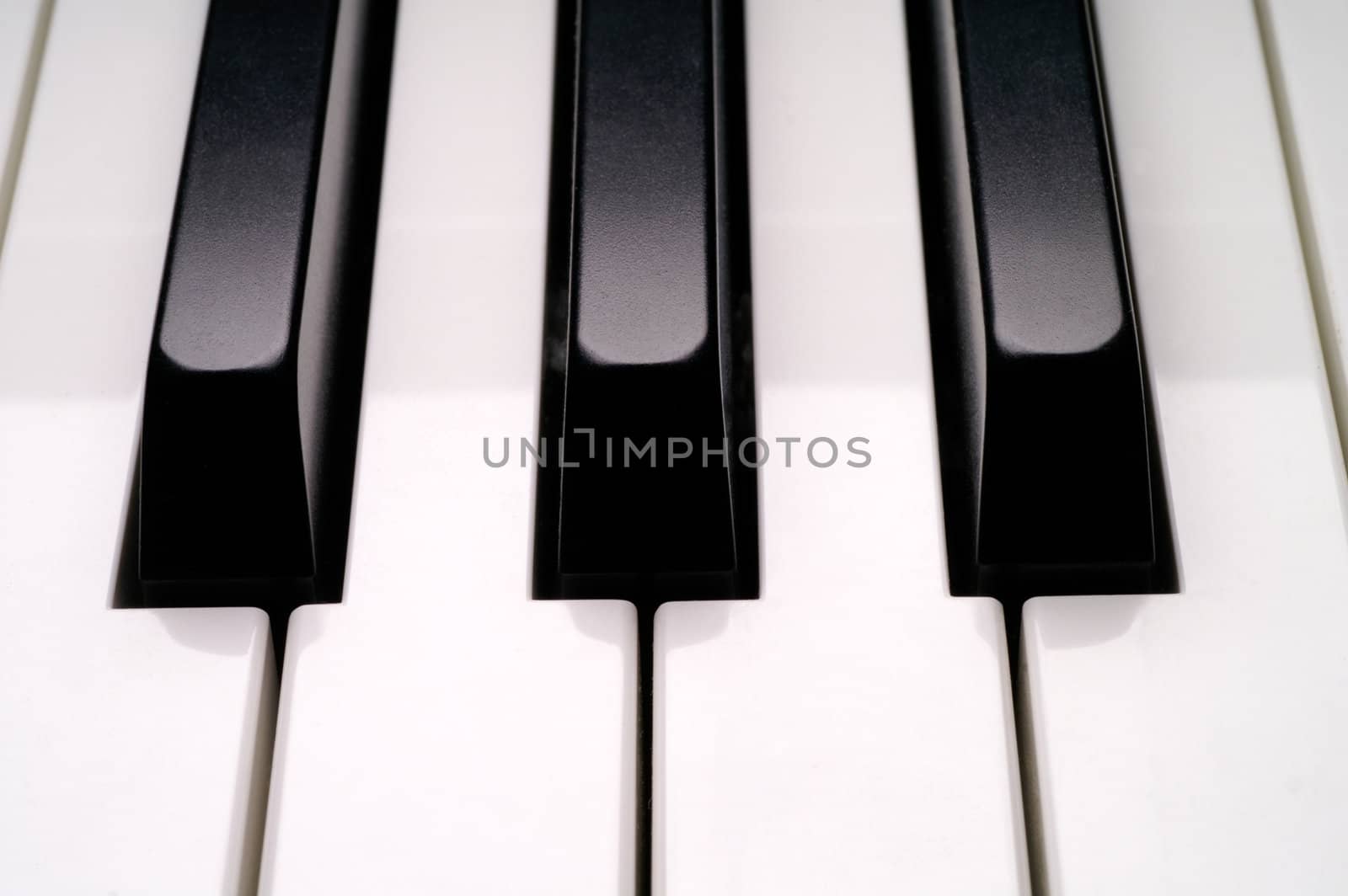 Piano keyboard closeup by Laborer
