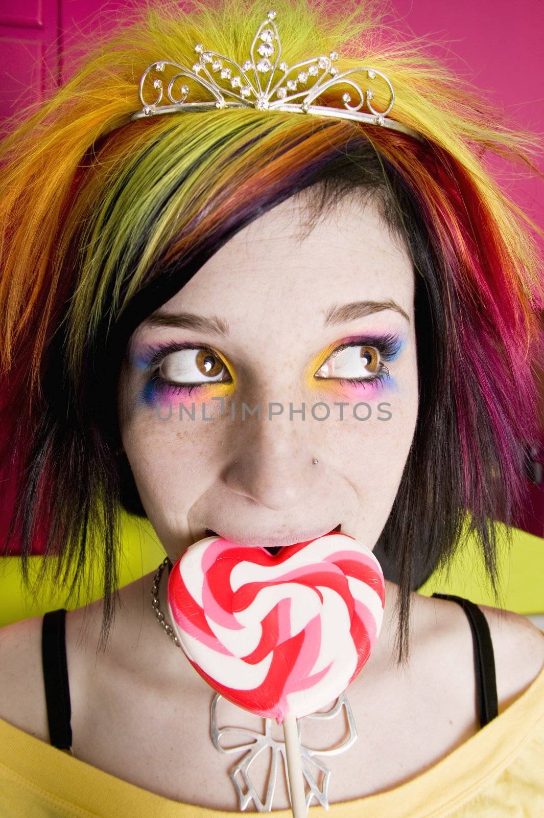 Alternative Girl with a Heart Lollipop by Creatista