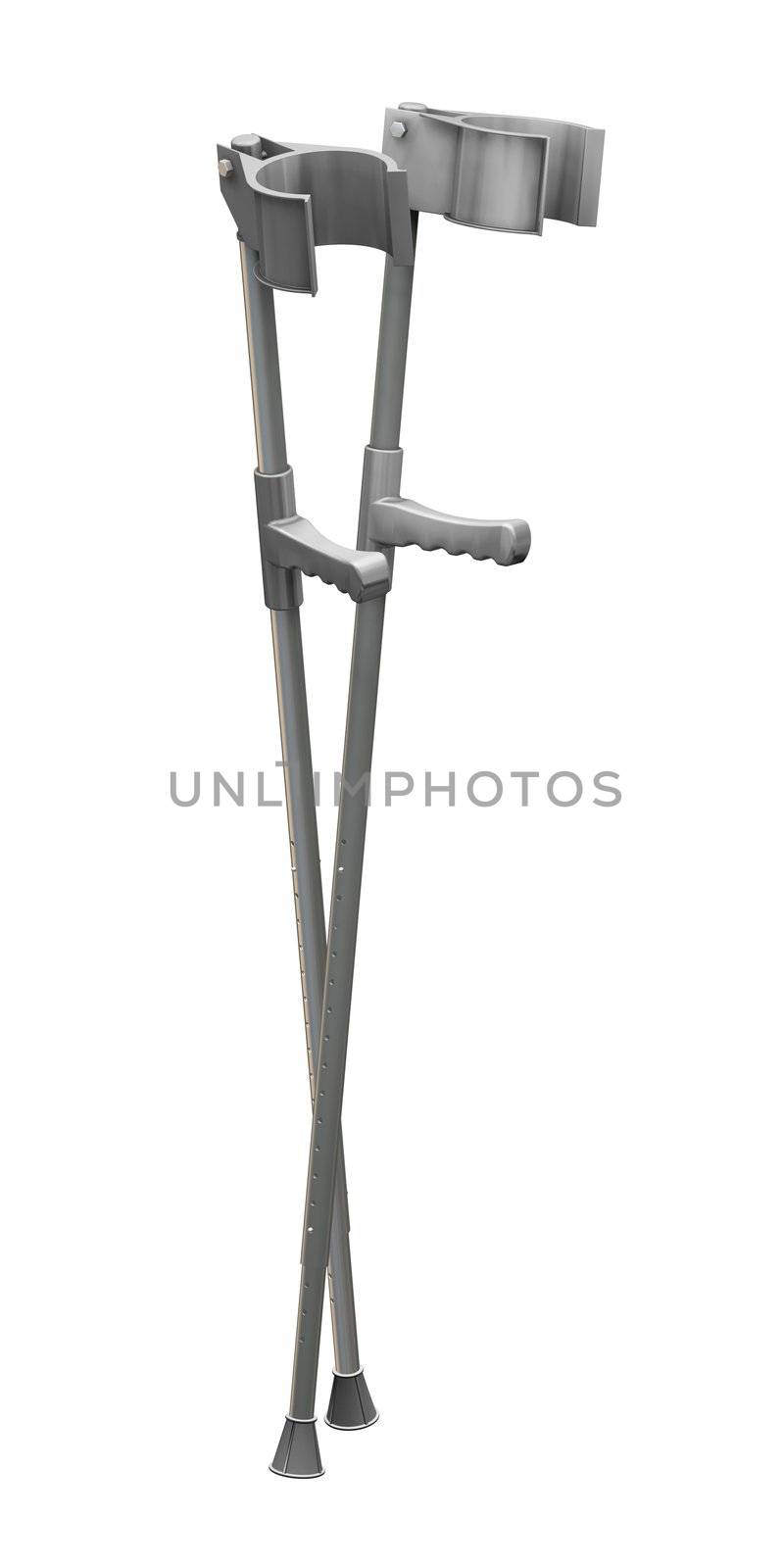 3D render of crutches