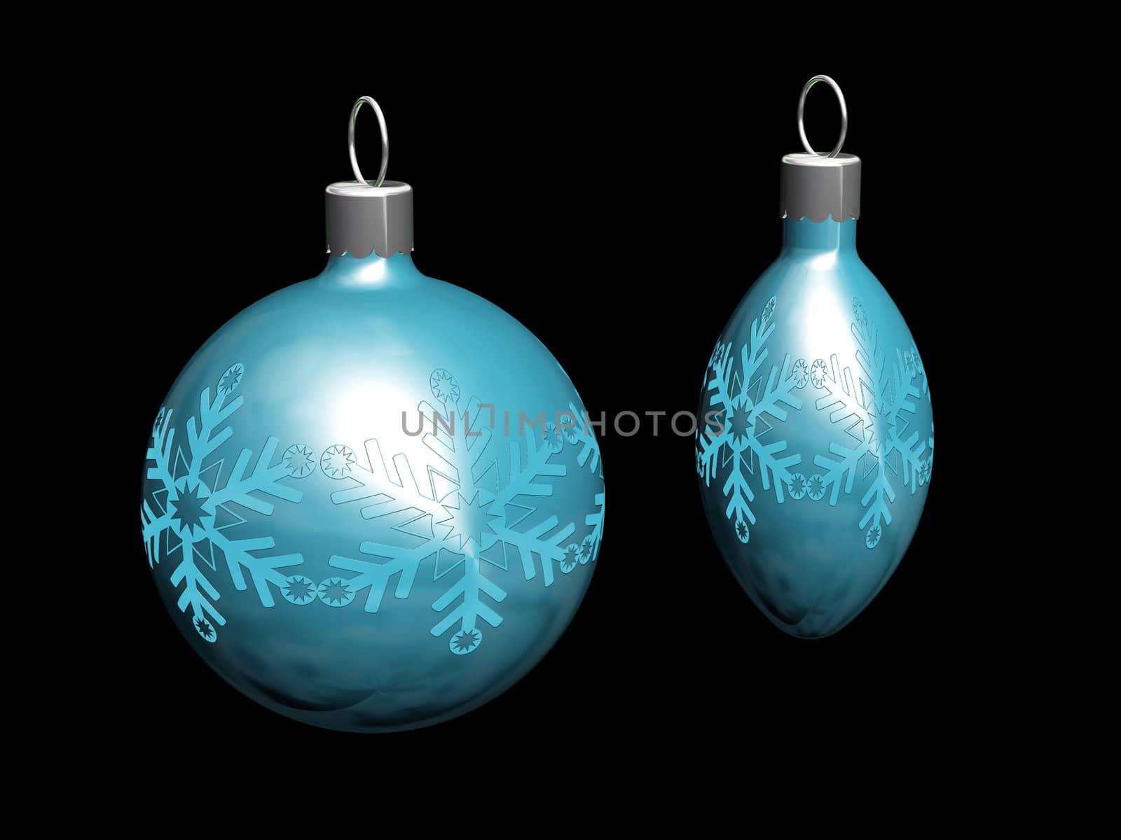 3D render of Christmas baubles