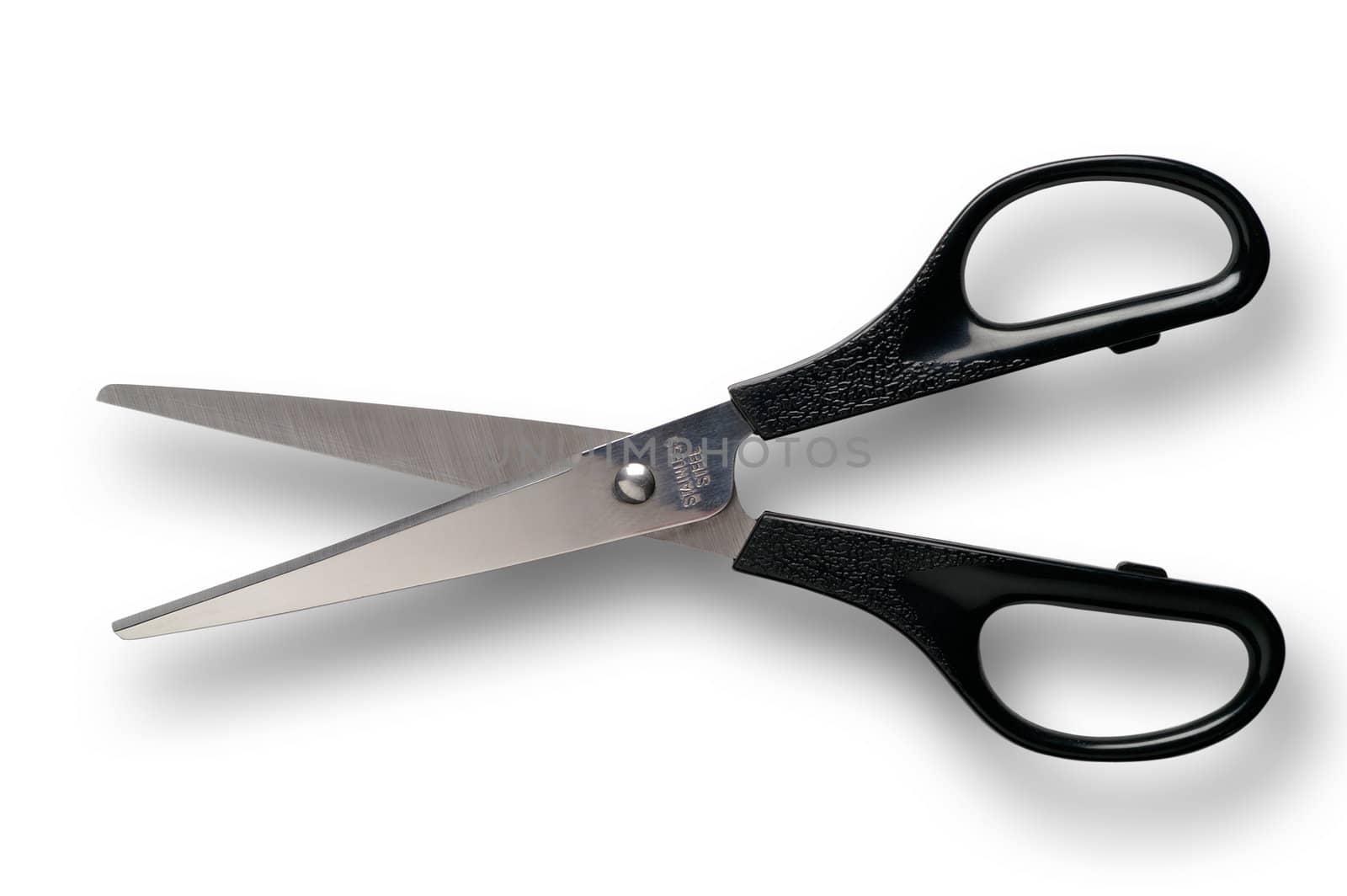 Black scissors with clipping path by Laborer