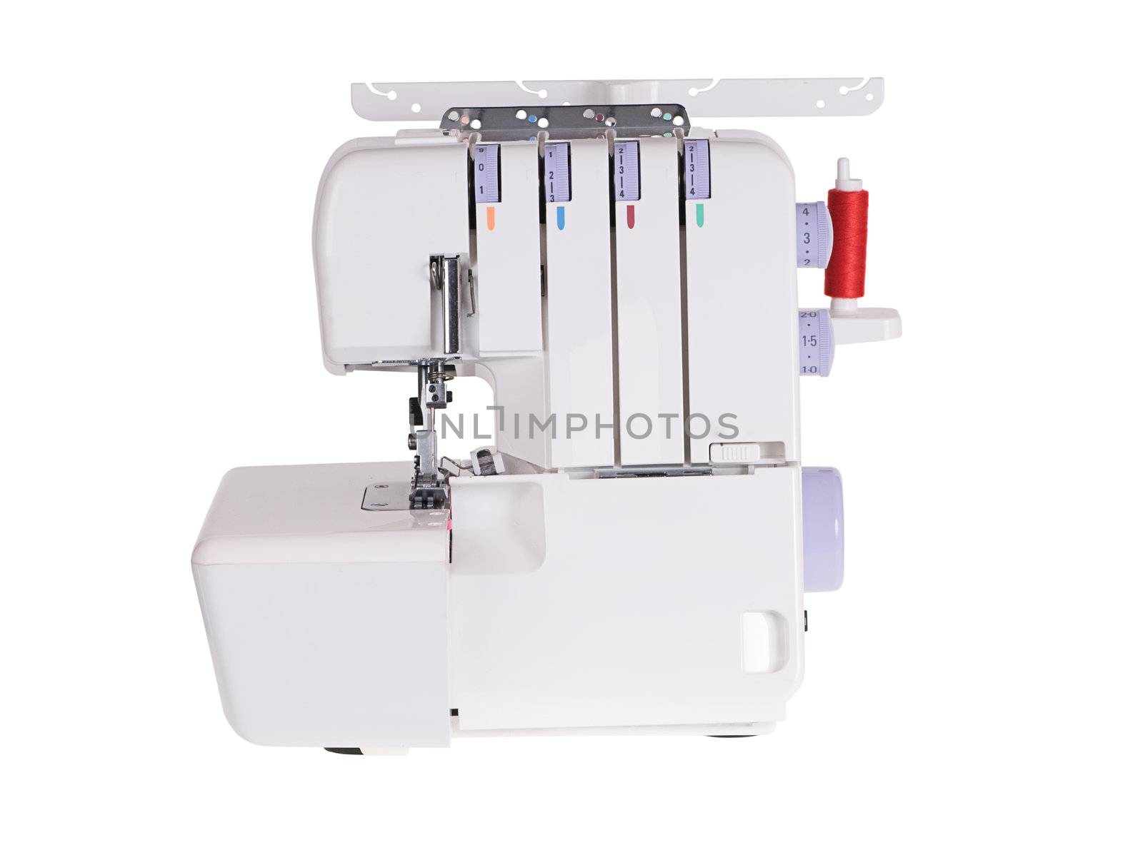 white sewing machine isolated on white background