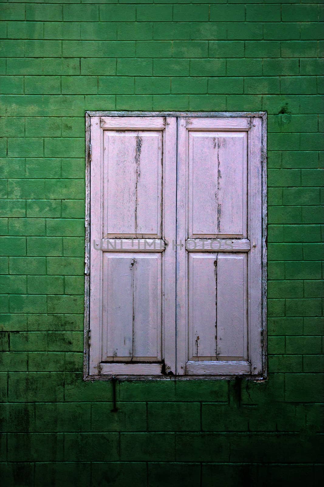 old ,window wall at thailand