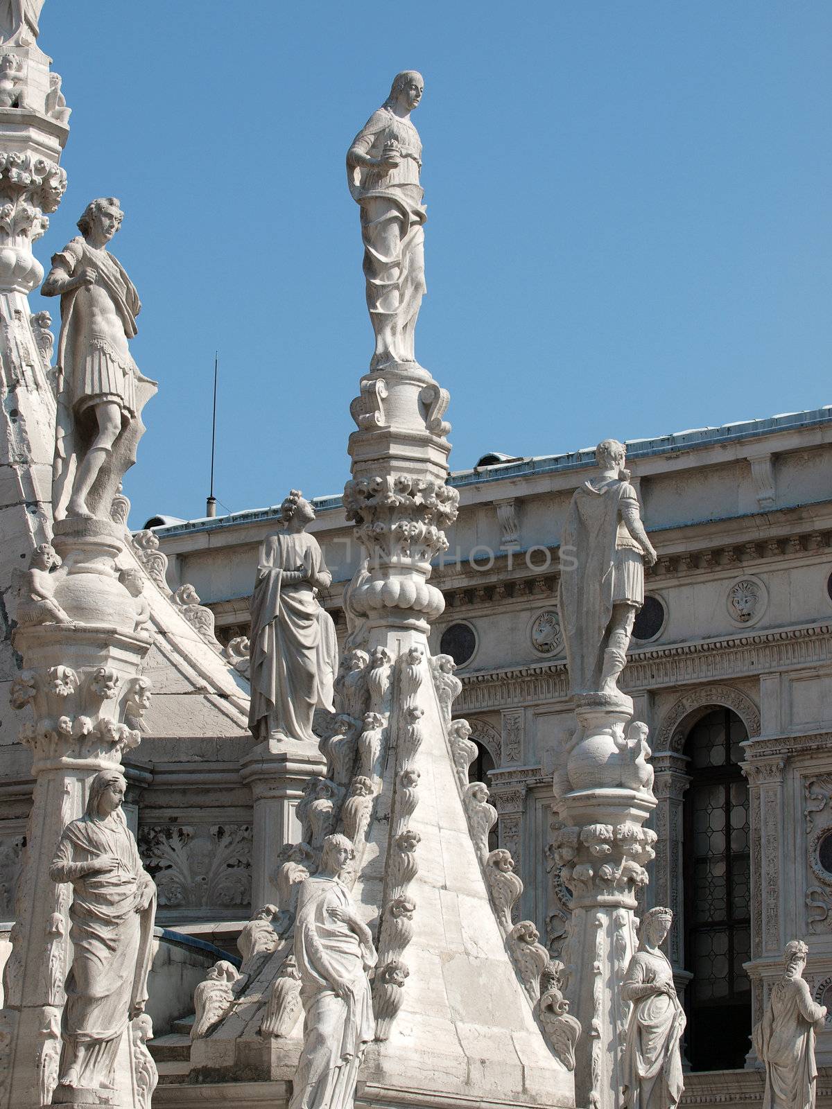 Wealth of architectural details in the Doges' Palace in Venice
