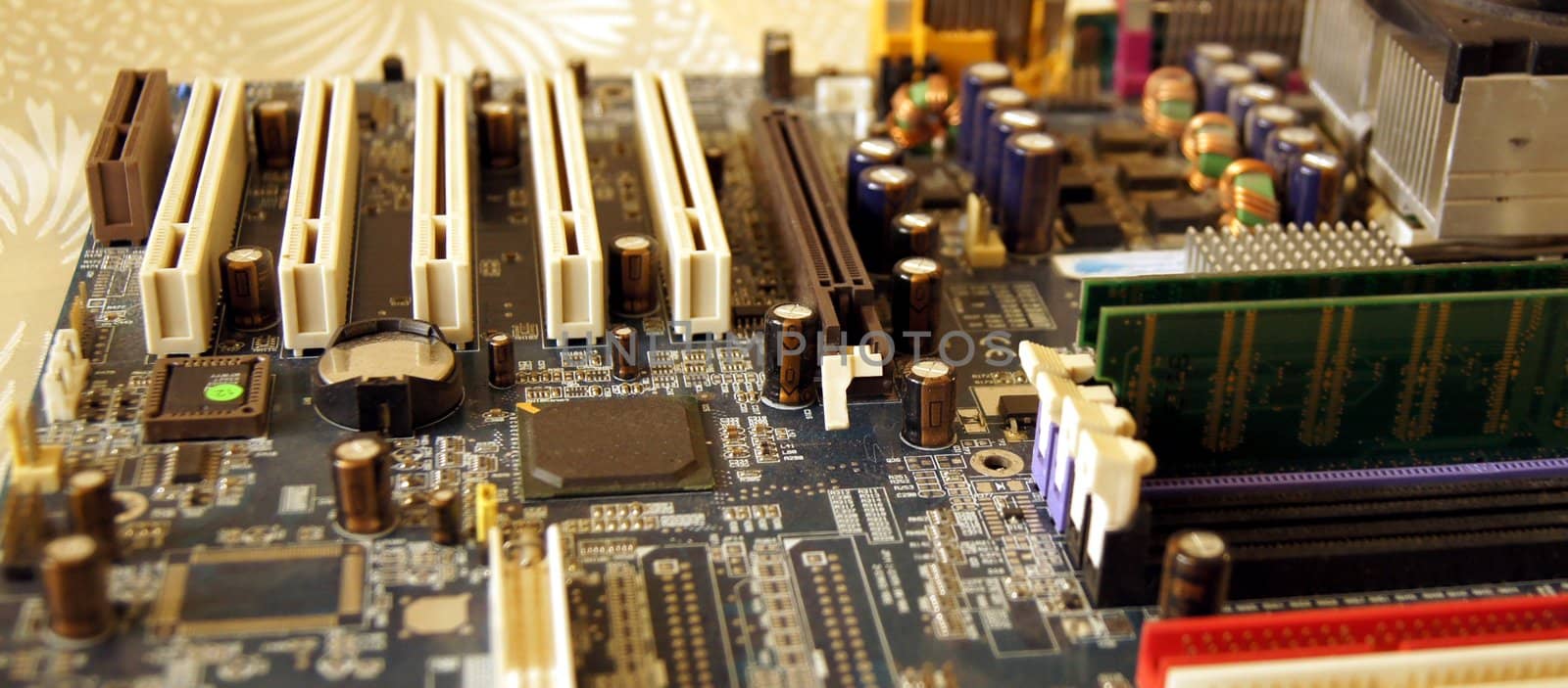 Computer motherboard like part of town