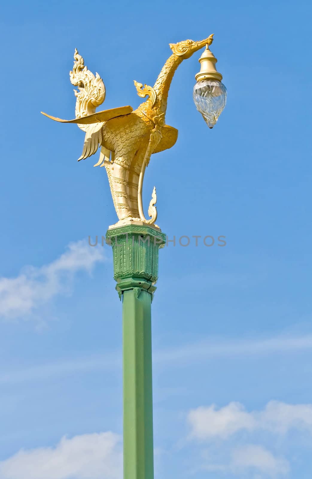 Detail of Beautiful Lamppost on blue sky