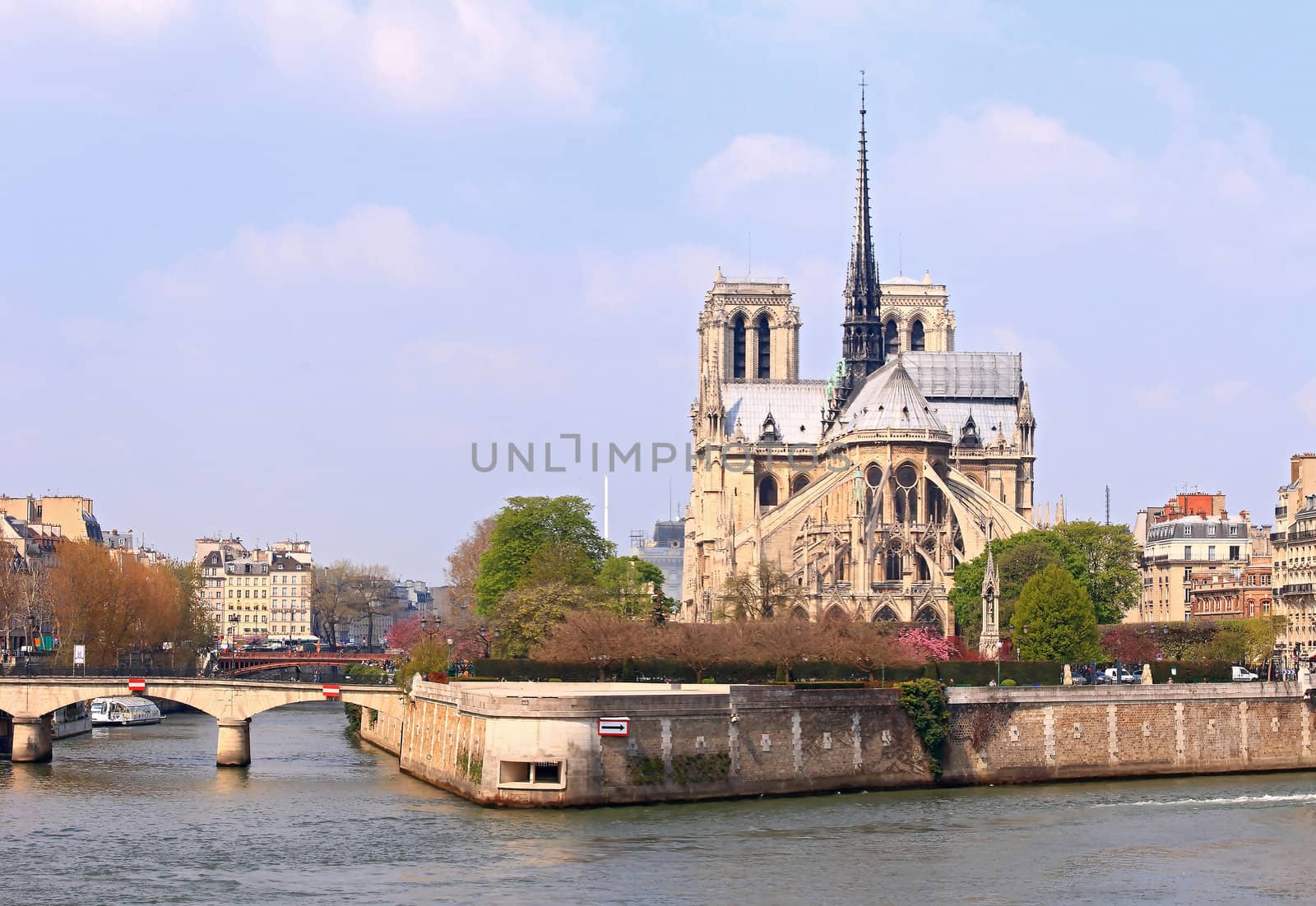 Cathedral Notre Dame, Reims, Champagne, at river Seine Paris France