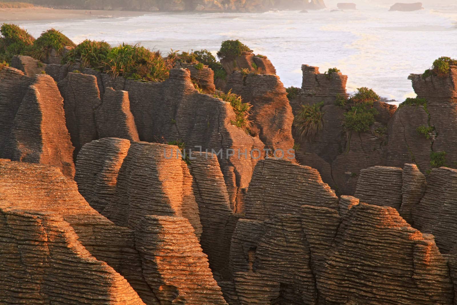 landscape of pancake rock canton of New Zealand