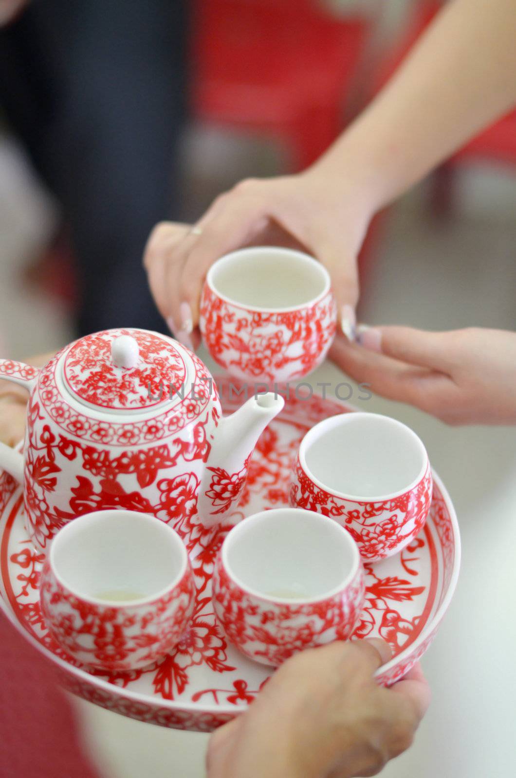 Chinese Tea ceremony is performed during a Chinese wedding or Chinese New Year.