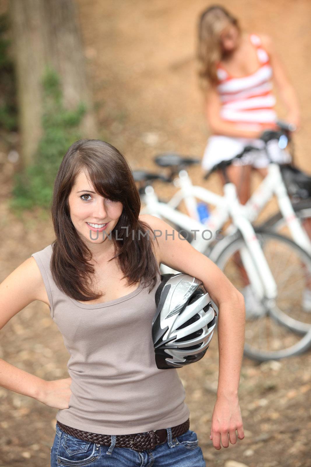 Teenagers cycling