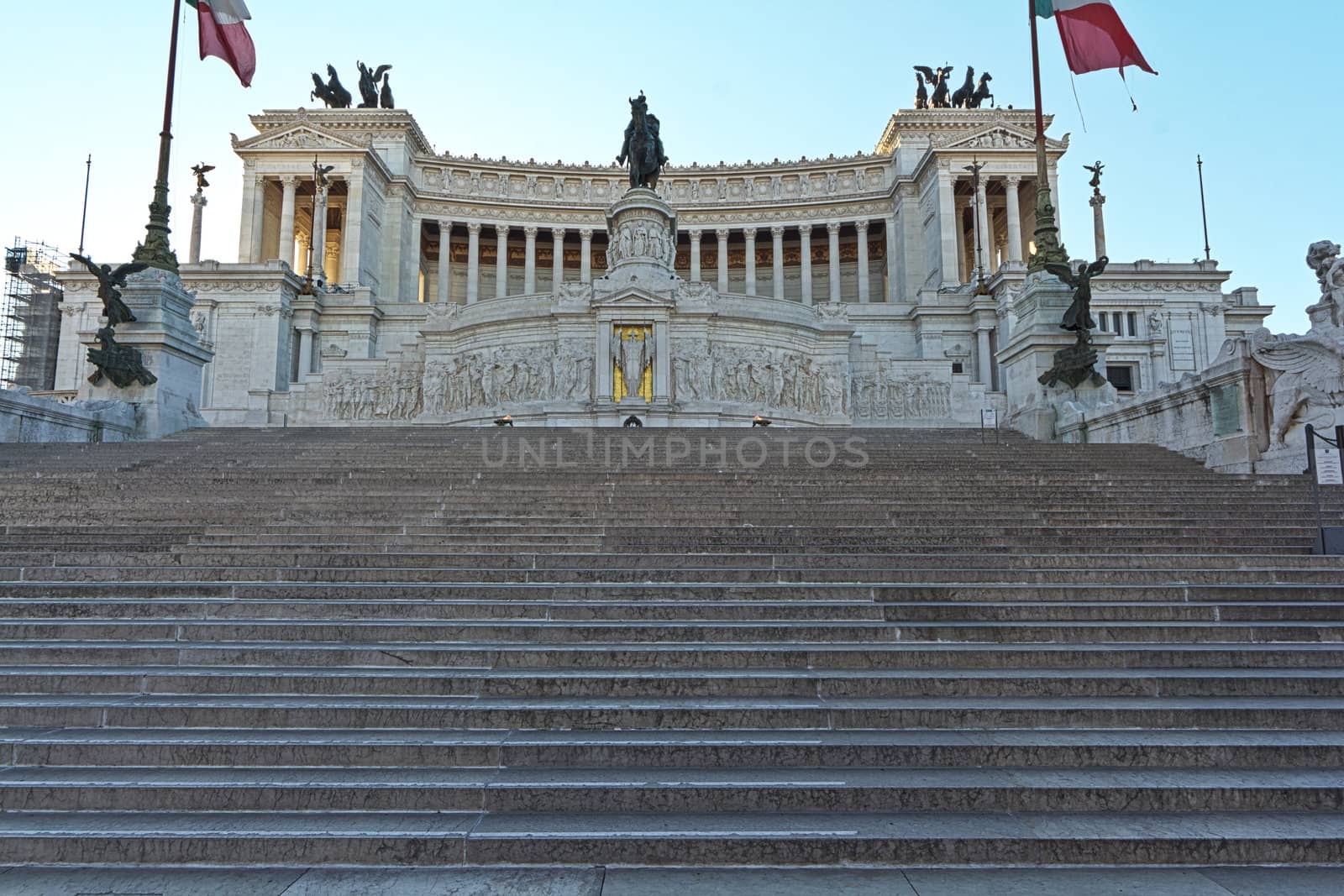 Looking up the steps at the Monument to Vittorio Emanuele II