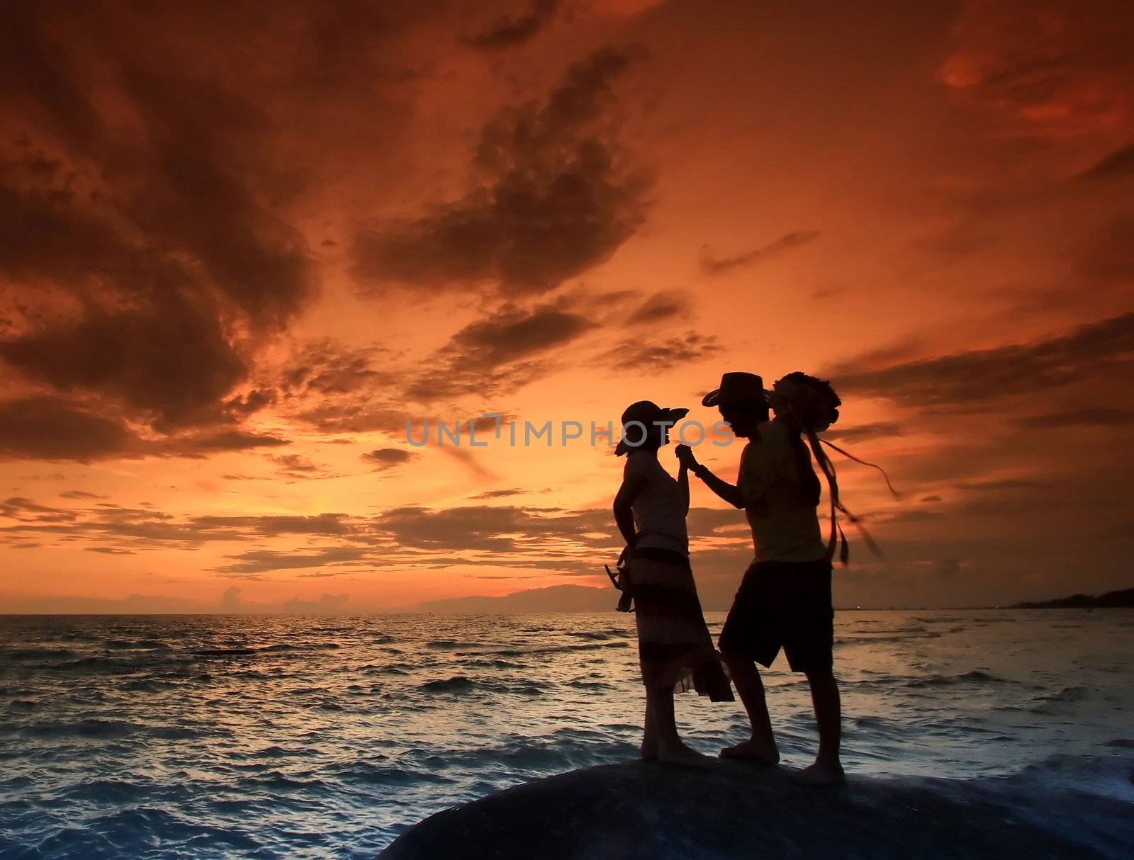 Romantic Scene on the Beach, Thailand