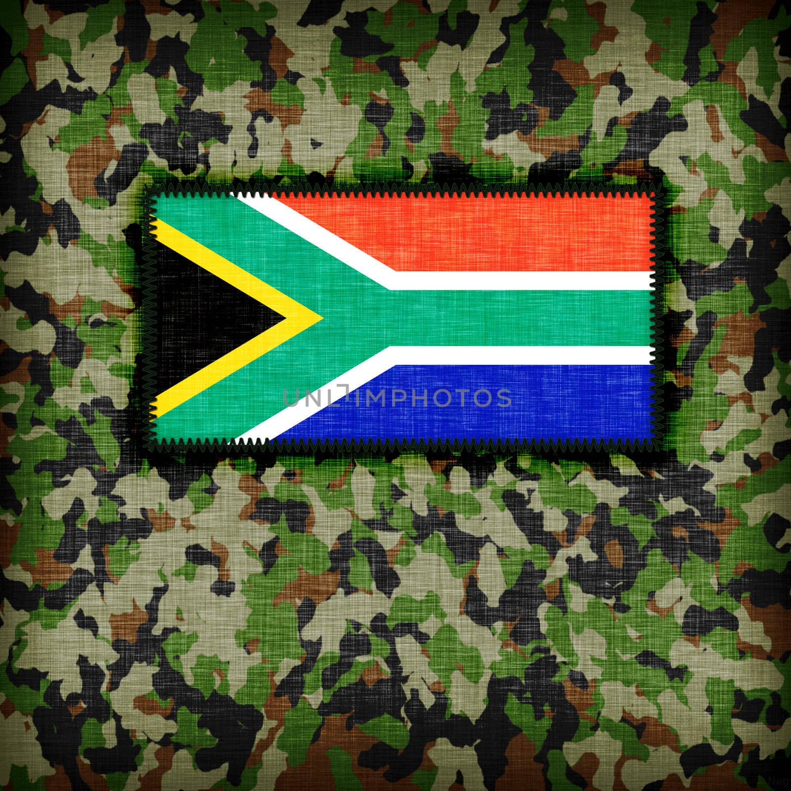 Amy camouflage uniform with flag on it, South Africa