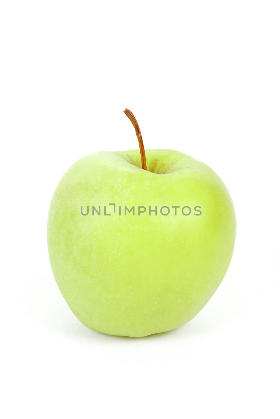 fresh Single Green Apple isolated on a white background 