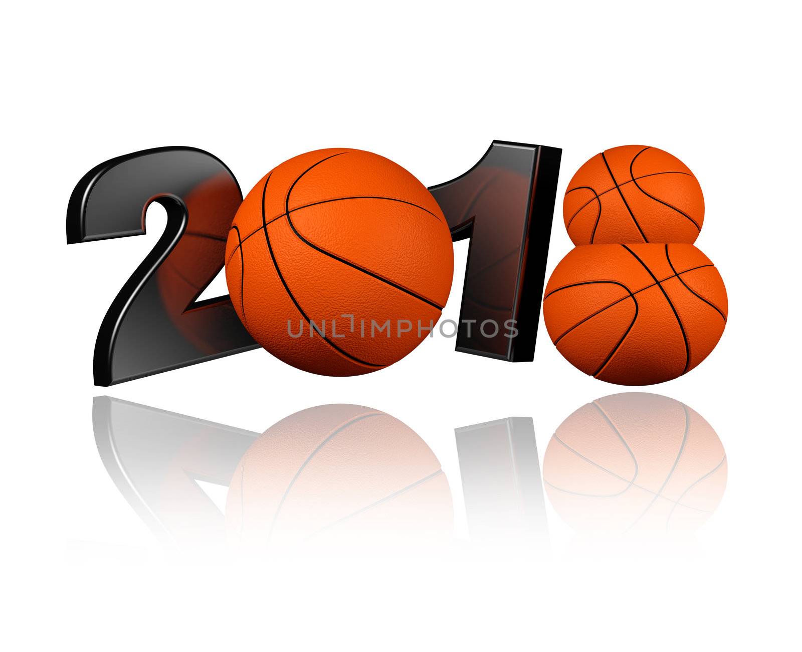 Basketball 2018 with a White Background