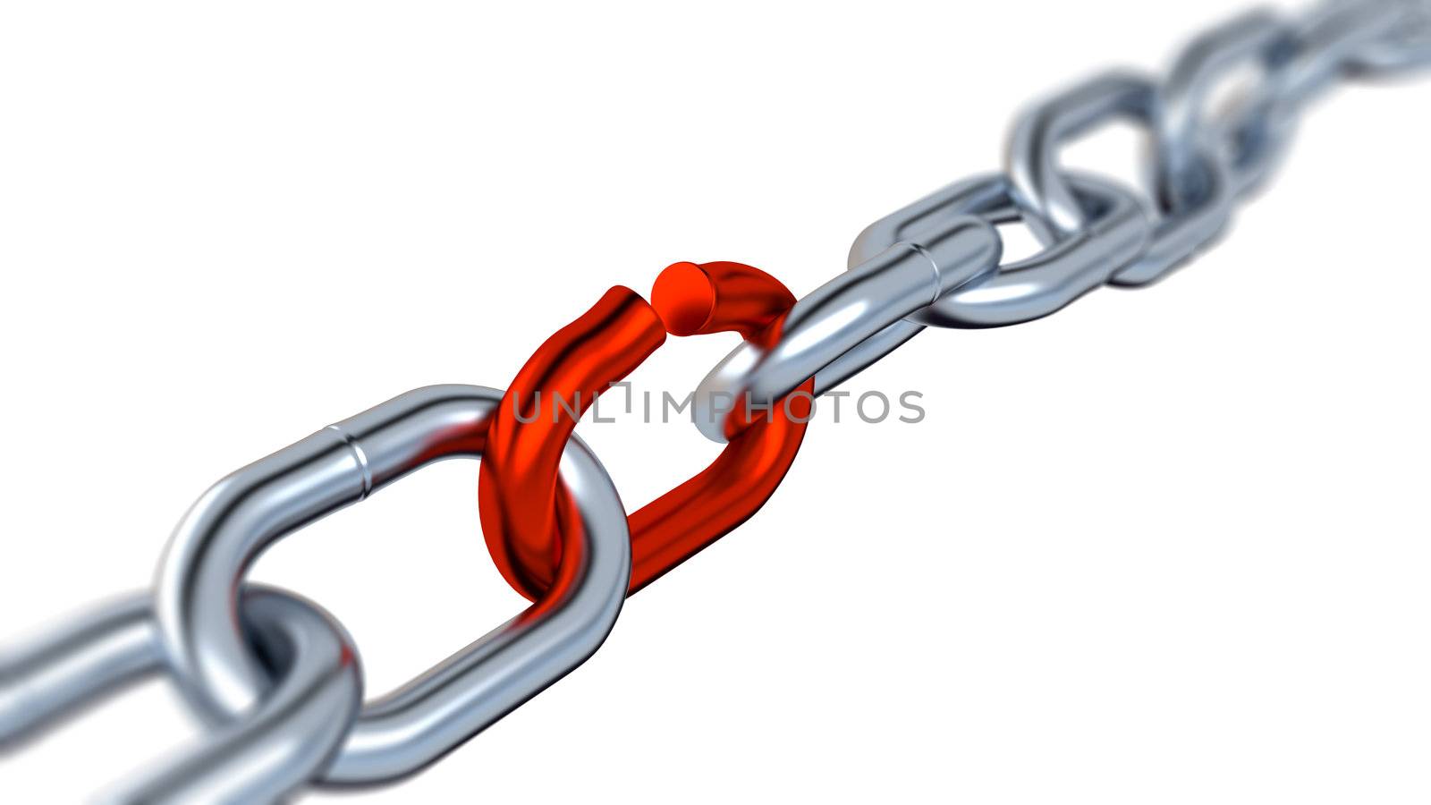 Blurred Metallic Chain with One Red Link by shkyo30