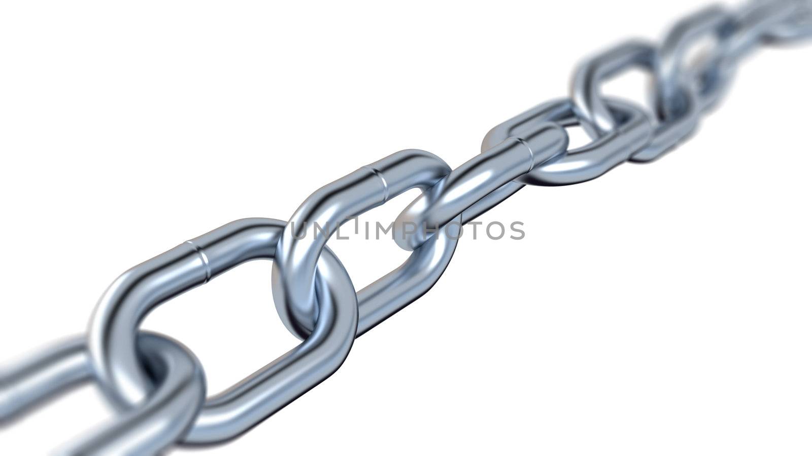 Blurred Metallic Chain with a White Background